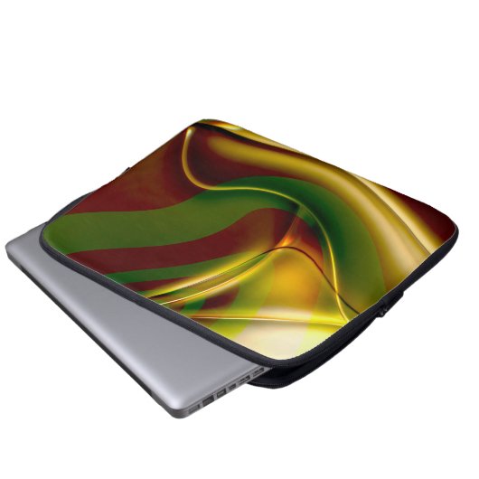 Kurvige Spirale in polierter und aufgeblasener Sep Laptopschutzhülle (Vorne Knopf)