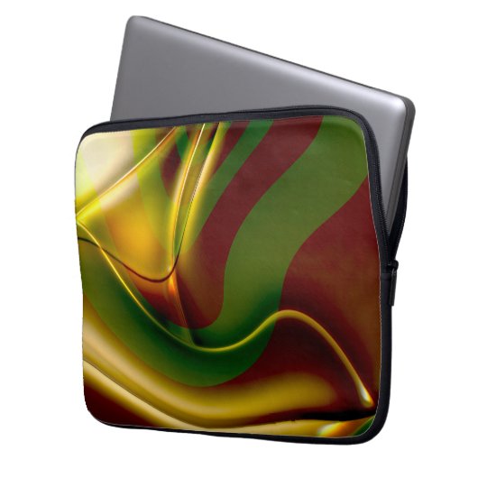 Kurvige Spirale in polierter und aufgeblasener Sep Laptopschutzhülle (Vorderseite Links)