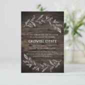 Kurvige Zweige Hölzerne Rezeptionskarte Einladung (Stehend Vorderseite)