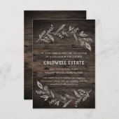 Kurvige Zweige Hölzerne Rezeptionskarte Einladung (Vorne/Hinten)
