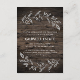 Kurvige Zweige Hölzerne Rezeptionskarte Einladung