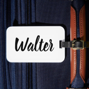 Kurviger Walter Name, Gepäckanhänger