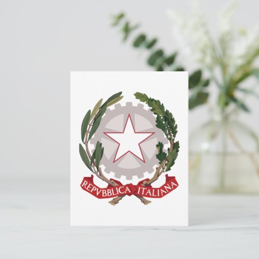 kurviges Emblem Postkarte (Stehend Vorderseite)