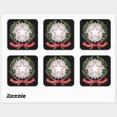 kurviges Emblem Quadratischer Aufkleber (Blatt)