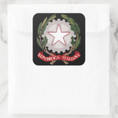 kurviges Emblem Quadratischer Aufkleber (Tasche)