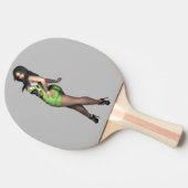 KURVY GROSSER FLASCHEN LADY PONG PADDLE TISCHTENNIS SCHLÄGER (Seitenansicht)