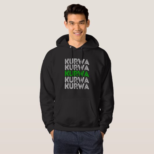 Kurwa Polish Polska Vodka Polish Slogan Slang Pole Hoodie (Vorne ganz)
