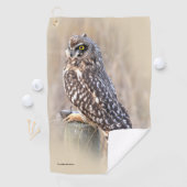 Kurz-gezüchtetes Owl mit Vole in den Süden Golfhandtuch (Insitu)