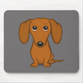 Kurz-Haarig-Dackel | Niedliche Dackel Hund Mousepad (Vorne)