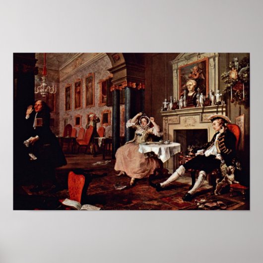 Kurz nach der Hochzeit " von Hogarth William Poster (Vorne)