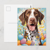 Kurz Pointer Happy Oaster Postkarte (Vorne/Hinten)
