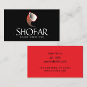 Kurz Shofar (rot) Visitenkarte (Vorne/Hinten)