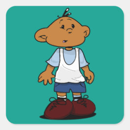 Kurz Sleevez Quadratischer Aufkleber