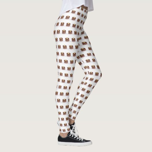 Kurz Stack Pancake Flapjack Sirup Frühstücksbuffet Leggings (Rechts)