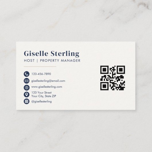 Kurz Term Rental Property Manager Visitenkarte (Rückseite)