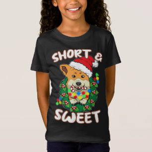 Kurz und süß Corgi Weihnachten Pajama Dog Welpe D T-Shirt