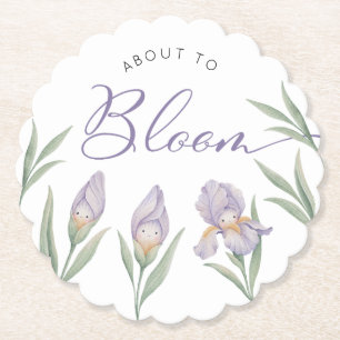 Kurz Vor Der Blüte Aquarell Iris Blumen Lila Untersetzer