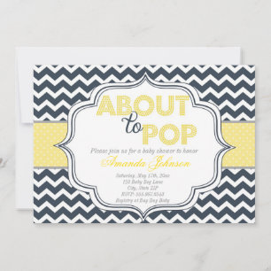 Kurz vor der Geburt Chic Chevron Babyshower-Einlad Einladung