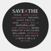 Kurzbeschreibung des Begriffs Brustkrebs Runder Aufkleber (Vorderseite)