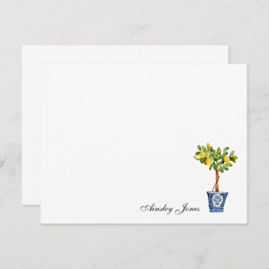 Kurzbeschreibung des Zitronenbaums Dankeskarte (Vorne/Hinten)