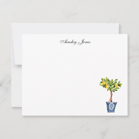 Kurzbeschreibung des Zitronenbaums Dankeskarte (Vorderseite)