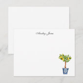 Kurzbeschreibung des Zitronenbaums Dankeskarte (Vorne/Hinten)