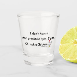 Kurze Aufmerksamkeit Span Chicken Schnapsglas