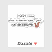 Kurze Aufmerksamkeit Span Eichhörnchen Contut Cut Aufkleber (Blatt)