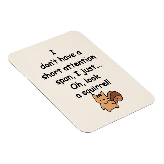 Kurze Aufmerksamkeit Span Eichhörnchen Funny Flexi Magnet (Rechte Seite)