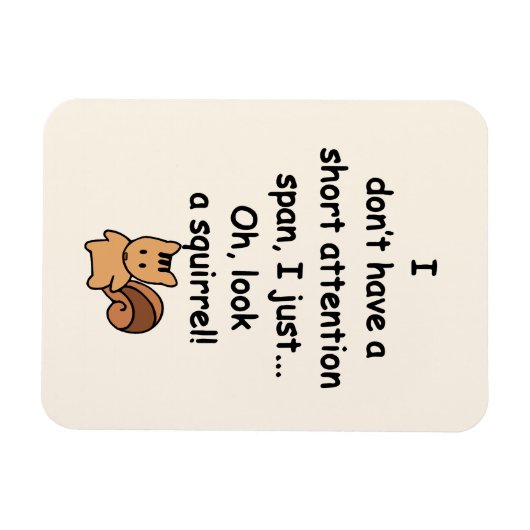 Kurze Aufmerksamkeit Span Eichhörnchen Funny Flexi Magnet (Horizontal)