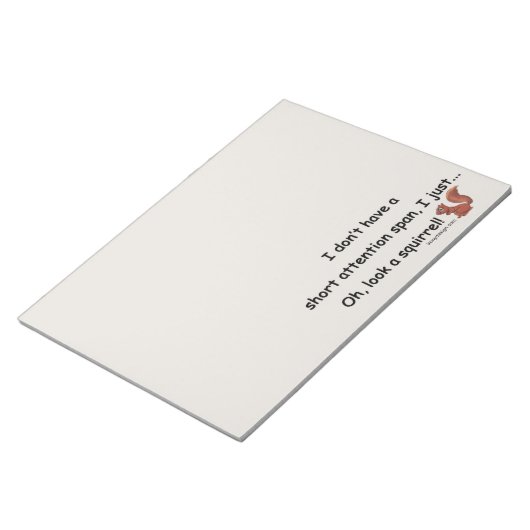 Kurze Aufmerksamkeit Span Eichhörnchen Funny Grau Notizblock (angewinkelt)