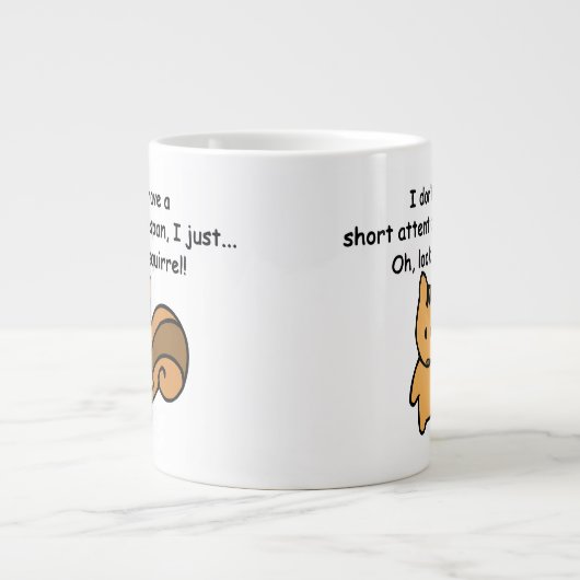 Kurze Aufmerksamkeit Span Eichhörnchen Funny Jumbo-Tasse (Vorderseite)