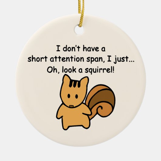 Kurze Aufmerksamkeit Span Eichhörnchen Funny Keramik Ornament (Vorne)