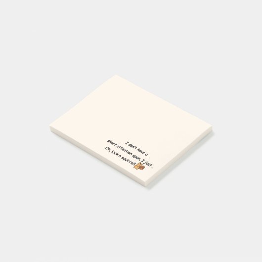 Kurze Aufmerksamkeit Span Eichhörnchen Funny Post-it Klebezettel (angewinkelt)