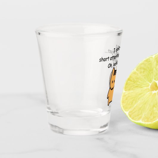 Kurze Aufmerksamkeit Span Eichhörnchen Funny Schnapsglas (Links)