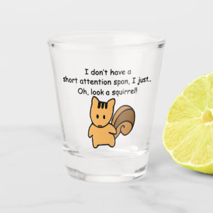Kurze Aufmerksamkeit Span Eichhörnchen Funny Schnapsglas