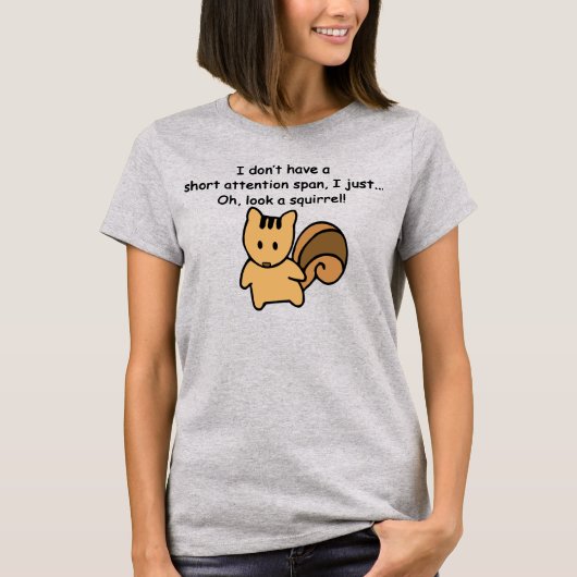 Kurze Aufmerksamkeit Span Eichhörnchen Funny Spric T-Shirt (Vorderseite)