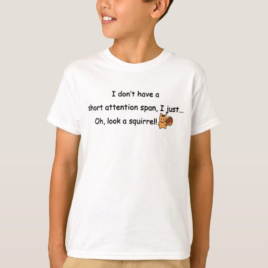 Kurze Aufmerksamkeit Span Eichhörnchen Funny T-Shirt (Vorderseite)
