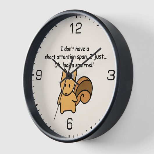 Kurze Aufmerksamkeit Span Eichhörnchen Funny Uhr (Winkel)