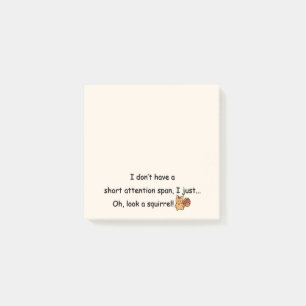 Kurze Aufmerksamkeit Span Eichhörnchen Humor Post-it Klebezettel