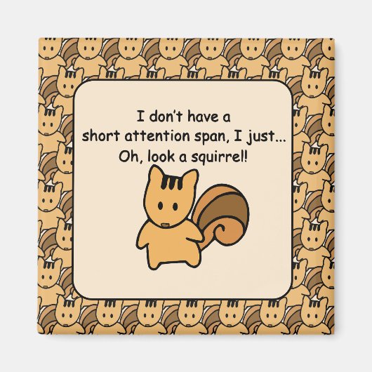 Kurze Aufmerksamkeit Span Eichhörnchendesign Magnet (Vorne)