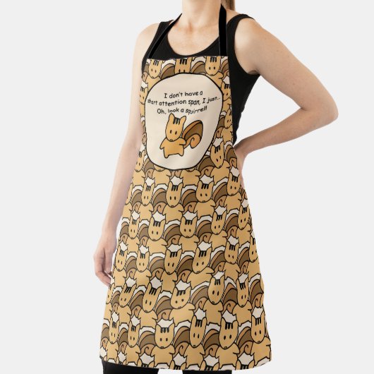 Kurze Aufmerksamkeit Span Eichhörnchendesign Schürze (InSitu)