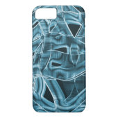 Kurze Bänder, blaues Neon mit Relief und Überlappu Case-Mate iPhone Hülle (Rückseite)