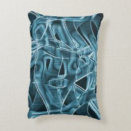 Kurze Bänder, blaues Neon mit Relief und Überlappu Dekokissen