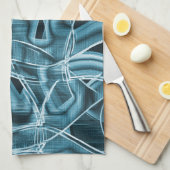 Kurze Bänder, blaues Neon mit Relief und Überlappu Geschirrtuch (Viertel Falte)