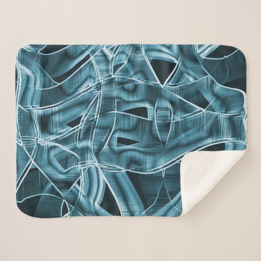 Kurze Bänder, blaues Neon mit Relief und Überlappu Sherpadecke (Vorderseite (Horizontal))