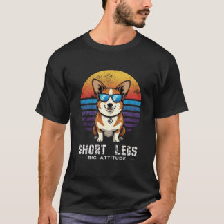 Kurze Beine Große Einstellung | Lustiger Corgi-Hun T-Shirt