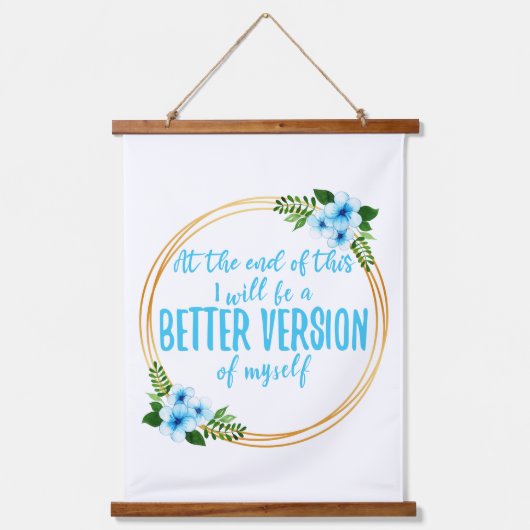 kurze Bejahungen über Träume und Ziele Wandteppich Mit Holzrahmen (Vorderseite)