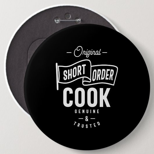 Kurze Bestellung Cook Job Title Gift Button (Vorne & Hinten)