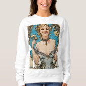 Kurze blonde V1n2 Mucha Art Sweatshirt (Vorderseite)